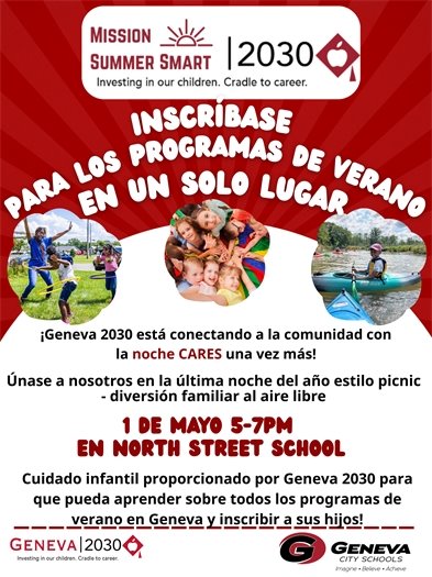 Geneva 2030 event flyer spanish